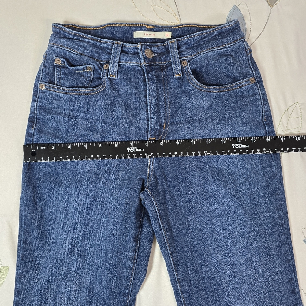 Levi Strauss & Co. Jeans, 726 High-Rise Flare, Dark Denim, Women's, Size W26 L32 - Picture 9 of 13